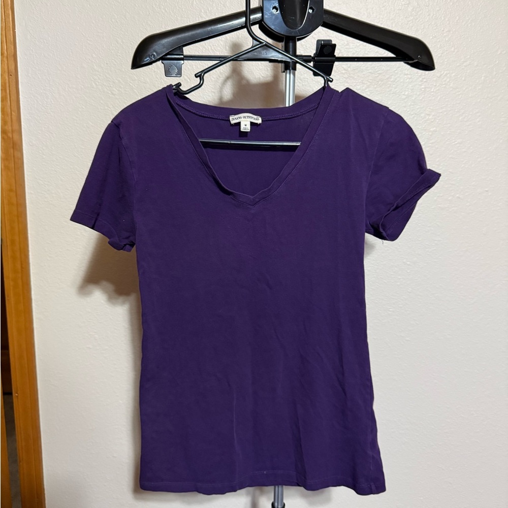 Zenana Outfitters Deep Purple‎ V-Neck Tee